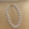 Charms Elegant Flower Pearl Necklace Vintage Neck Chokers For Women Trend Beautiful Chain Unusual Decorations Fashion Jewelry 230915