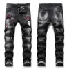 Hommes Badge Rips Stretch noir Jeans mode Slim Fit lavé moto Denim pantalon hommes lambrissés Hip Hop pantalon pour homme 1072092