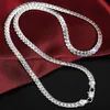 925 Sterling Silver Chain Necklace 5mm Full Sideways Cuban Link Necklace for Woman Men Fashion Wedding Engagement Jewelry2596