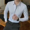 2020 Мужская новая модная хлопковая рубашка с длинным рукавом, однотонная приталенная мужская социальная повседневная деловая белая черная классическая рубашка 5XL 6XL 7XL 8XL310J