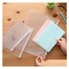 Filing Supplies Wholesale Waterproof Plastic Zipper Paper File Folder Book Pencil Pen Case Bag Files Document For Office Student A4 A5 Dhqit