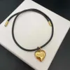 jewelry bb earrings Autumn Winter 2022 Fashion Show Wind Big Love Letter Necklace Black Rope Gold Heart Shaped Pendant for Men Women