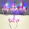 Lysande hårband för barn, LED Unicorn Head Buckle, Popular Halloween Birthday Party Headwear GC2306