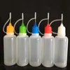 Empty Plastic Bottle 5ml 10ml 15ml 20ml 30ml Droppers Bottle With Needle Cap For Vapor E Liquid Metal Tips Mcoun