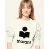 Maglione pullover 23 AW nuova felpa classica da donna Isabels Marants stampa pullover girocollo in cotone bianco e nero