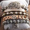 RH Fashion Boho Jewelry Accessory Stone Beaded Bracelet 5pc Stack Bracelet Bangle Set For Peace Bohemian Jewelryes Gift246P