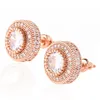 18K الذهب المثلج Out Shining Rose Gold Color Round Round Accoring for Women Mension Fashion Cubic Zirconia Occurnes Designer2266