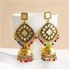 Dingle örhängen Böhmen färgglada pärlor tofs smycken zigenare kvinnlig vintage guld pläterad bollywood oxiderad jhumka