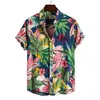 Camisas Florais Hawaiianas para Men Button Casual Down Down Sleeve Camisa masculina Tropical Aloha Beach Roupas Chemise Homme2868