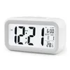 Mute Alarm Clock LCD SMART Klocka Temperatur Söt fotosensitiv sängning Digital väckarklocka Snooze Nightlight Calendar