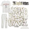 Envoltório de presente 26 pcs A a Z Branco Inglês Letras Toalha Bordado Tecido Adesivo DIY Roupas Sacos Decoração Etiqueta Adesiva Drop Delive Dhhb3