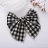 Hair Accessories Cute Baby Girl Clips 5.7 In Big Bow Handmade Cotton Vintage Plaid Kids Hairgrips Children Spring