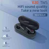 Mobiltelefonörlurar 100% qere E20 Trådlös Bluetooth Earuds HiFi Musik Earphone med Mic -hörlurar Sport Waterproof Headset 2021New TWS L230916