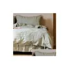 Bedding Sets French All Linen Four-Piece Cotton Plain High-End Luxury European Simple Summer Bed Sheets Quilt Er Drop Delivery Home Dhf52