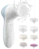 Elektriska ansiktskrubber 7 i1 Elektriska ansiktsrengöringborste Portable Waterproof 7-in-1 Beauty Care Massager Face Massager Cleaner Face Skic Care L230920