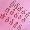 50 teile / los Rechteck Herz Runde Stile Transparent Blank Acryl Einsatz Po Bilderrahmen Schlüsselanhänger Schlüsselanhänger Diy Split Ring Gift300Z