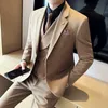 Men's Suits Blazers One Button Wedding Leisure Suit M5XL suit Vest Trousers Highquality Slim Solid Color Threepiece Set 230915