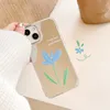 Obudowy telefonu komórkowego Flower Mirror Pokrycie mobilne na iPhone 11 14 Pro Max Case Tulip Cartoon Puppy Puppy na iPhone 11 12 13 14 Pro Max L230916