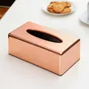 Paper Rack Elegant Royal Rose Gold Car Home Rectangle Shaped Tissue Box Container Towel Napkin Tissue Holder Y200328304t