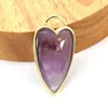 Charms Kft Crystal Heart Drop Pendants Natural Amethysts Rose Pink Quartz Moonstone Labradorite Stone Pendant SMycken för kvinnor Män DIY