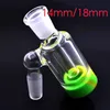 Wholesale Hookahs Glass Ash Catcher 14/18mm Male Joint Bubbler bong Perc With Colorful Silicone wax Container for water Dab Rig Bongs