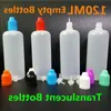 PEプラスチックパッケージングボトル60ml 100ml 120ml空のドロッパーボトルe蒸気ジュース液体オイル用の半針針乳房キャップvap qrgt