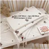 Rails de lit coréen matelassé coton drap de bébé cerise olive ours broderie lit de bébé draps pare-chocs Er Ding 220922 livraison directe tapis pour enfants Dhgp4