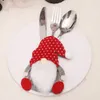 Boneca dos desenhos animados faca garfo conjunto mesa cozinha vestir-se adereços decorações de natal casa cozinha enfeites de natal presentes de natal feliz ano novo
