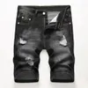 Mężczyźni Slim Rise Denim Shorts Designer Zakażony Bielone otwory stylistyczne retro krótkie spodnie duże rozmiar 42 spodni JB3294L