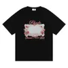 Los Angeles Niche Clothing Rhude Design Sense Rose Short Sleeved T-shirt for Both Men and Women