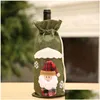 Juldekorationer Röd vinflaska er Snowman Elk Bag Table Drop Delivery Home Garden Festive Party Supplies DH1AW