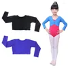 Stage Wear 2023 Printemps Automne Filles Enfants Manches longues Veste de danse de ballet Taille haute Petit manteau Enfants Gymnastique Justaucorps