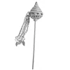 Hårklipp guldpinnar för bullar Silver Fork Thai Traditionell Stick Tassel Pin