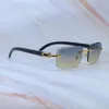 Elmas kesilmiş güneş gözlüğü gerçek siyah manda boynuz güneş gözlükleri carter tasarımcı rimless trend olan trend olan ürünü yeni desginer sürüş gölgeleri gözlük altın çerçeve