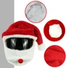 Santa Cycling Hjälm Cover Christmas Motorcykelhjälm täcker full ansikte säker hatt jultomten racing cap god jul dekoration gåva Q573