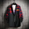 Neue Mode Herren Plaid Shirts Langarm Slim Fit Gebürstetes Flanell Hemd 100% Baumwolle Harajuku Streetwear Jacekt Shirts Plus Größe222d