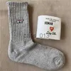 Мужские толстые теплые шерстяные винтажные рождественские носки с вышивкой в форме сердца и медведя, подарок, бесплатный размер, 6 пар/лот, x0916