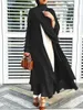 Vêtements ethniques Ensembles musulmans Dubai Mousseline de soie Kaftan Ouvert Abaya Robe longue Ramadan Robe Femme Musulmane Robes de soirée Luxe Hijab Femmes