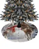 Décorations de Noël Bonhomme de neige Elk Vintage Ferme Jupe d'arbre Couverture de base Tapis de maison de Noël