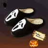 Pantoufles Hiver Halloween Modèle Femmes Maison Couples Fluffy Diapositives Bande Dessinée Broderie Chaud Intérieur Dames Coton Chaussures T230918