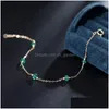 Charm Bracelets Daimi 14K Gold Injection Emerald Gypsophila Bracelet Natural Gift Drop Delivery Jewelry Dhgarden Dh3Xa