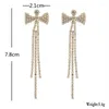 Boucles d'oreilles pendantes à pampilles longues pour femmes, couleur argent or, strass, cristal, bijoux suspendus, bijoux de mariage