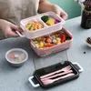 Lunch Box Bento per studenti impiegati in ufficio Contenitore per riscaldamento a microonde a doppio strato Contenitore per alimenti 220409229k