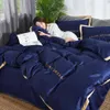 Ensembles de literie en coton de soie quatre pièces King Queen Size Housse de couette imprimée douce Taie d'oreiller Housse de couette Ensembles de couettes de lit de marque Fas223H