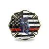 戦術的な自動スクエア米国消防士軍事チャレンジCoin Thin Red Line US Flag Prayer Coin.cx