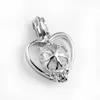 HOPEARL Jewelry Kissing Lover Lockets Pendants Wish Pearl Cage 925 Sterling Silver 3 Pieces328l