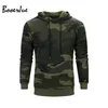 Camouflage Pullovers Casual unisex tjock fleece hoodie camo hoodies män armé gröna fickor militär huva tröja lapptäcke 201280h