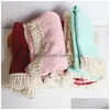 Bath Robe Infant Muslin Cotton Robes Baby Ddle Double Gaze Wrap Handduk Tassel filt Nyfödd sömn Sack barnvagn Er Play Mat Drop Del Dhasz