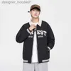 Kvinnorjackor American Baseball Uniform Jacket Men Spring Autumn Loose Casual Street Wear Vintage High Top M-3XL Apricot Black Double Layer Stor kvantitet L230916