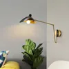 Creative Iron Duckbill Wall Lamp Metal Rocker Arm Sconce Hotel Bar Cafe Living Bedroom Industrial Foldbar Telescopic Lighting